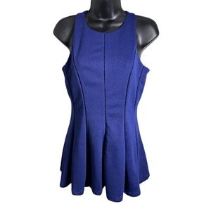 Sunday in Brooklyn Anthropologie Sleeveless Blue Peplum Top Size Small